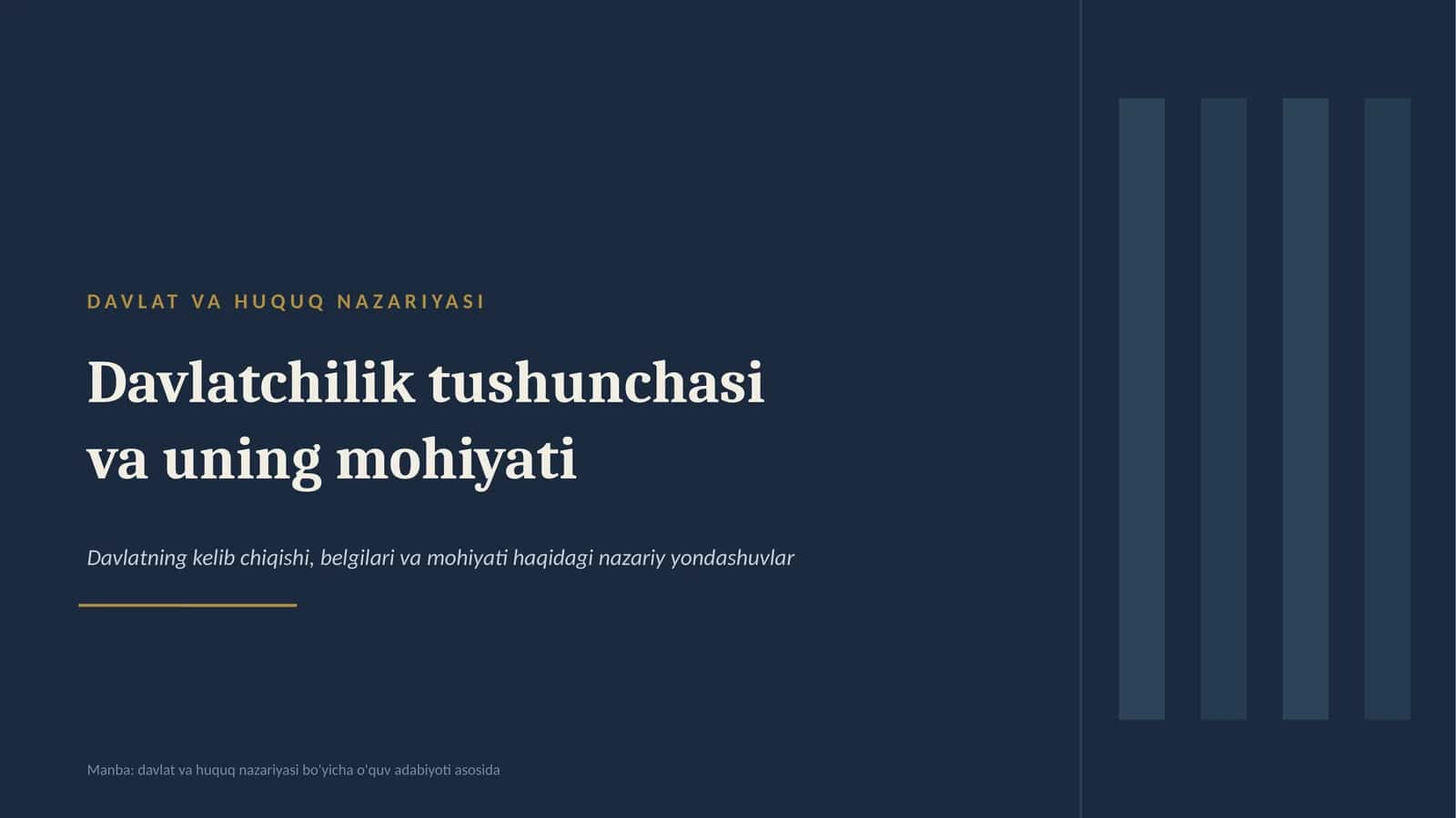 DAVLAT VA HUQUQ NAZARIYASI