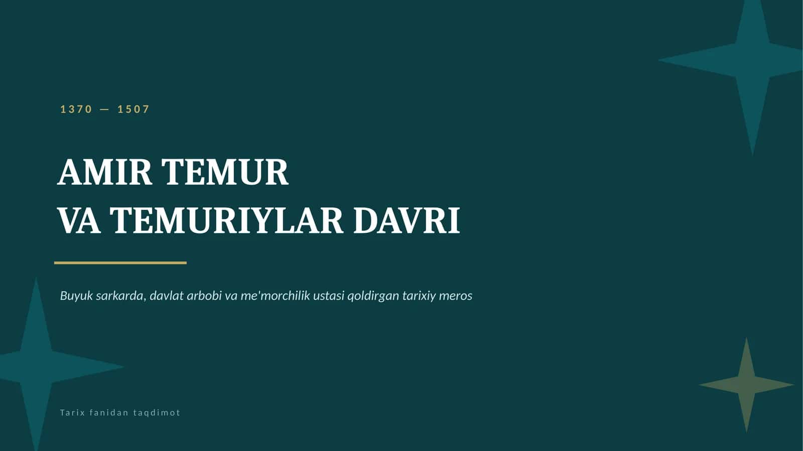 Tarix fanidan taqdimot