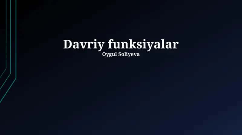 Davriy funksiyalar