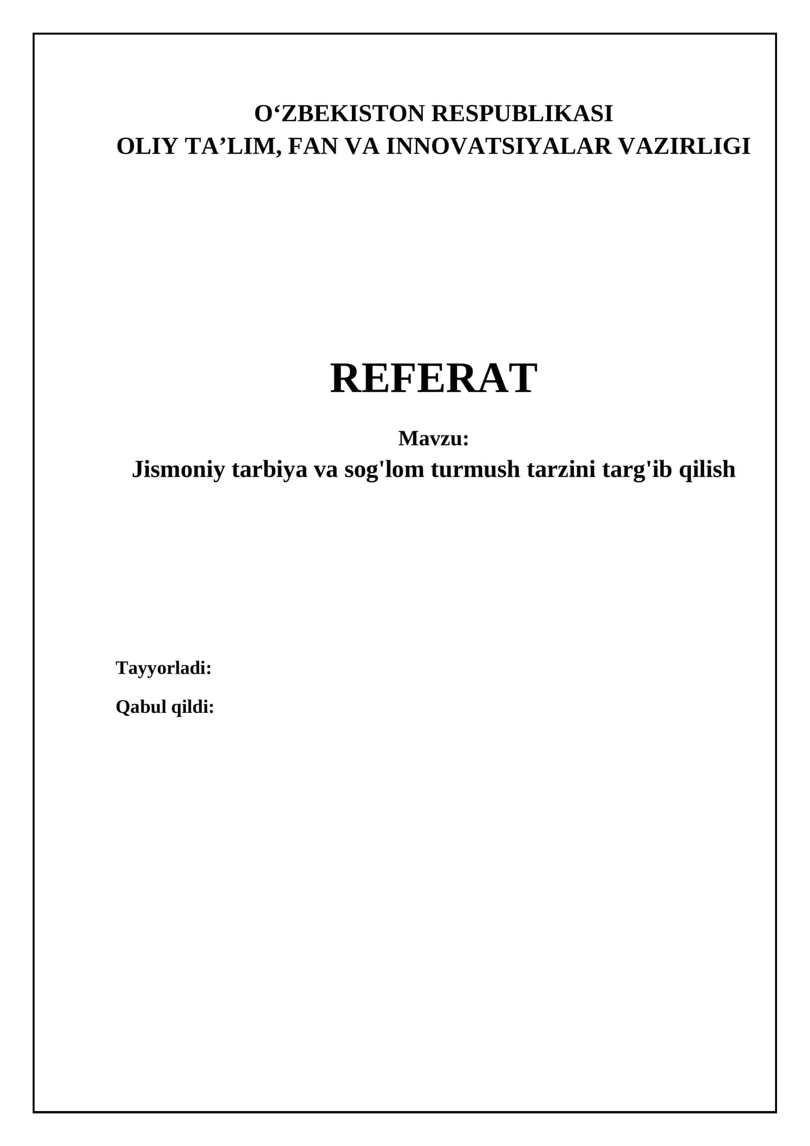 Jismoniy tarbiya va sog'lom turmush tarzi: Nega bu muhim?