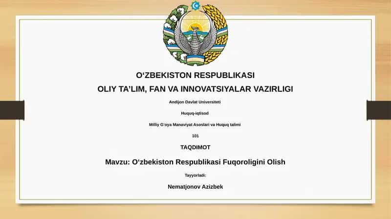 O'zbekiston Respublikasi Fuqoroligini Olish