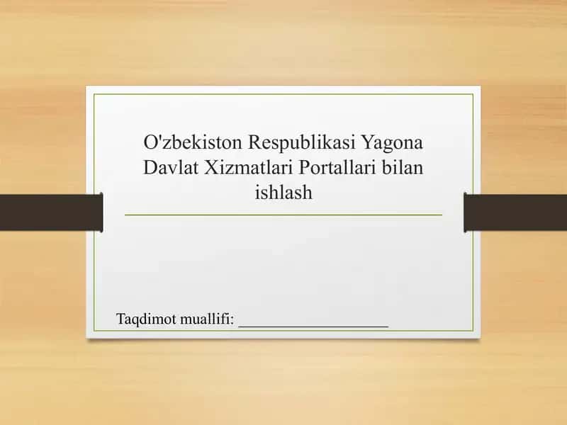 O'zbekiston Respublikasi Yagona Davlat Xizmatlari Portallari bilanishlash