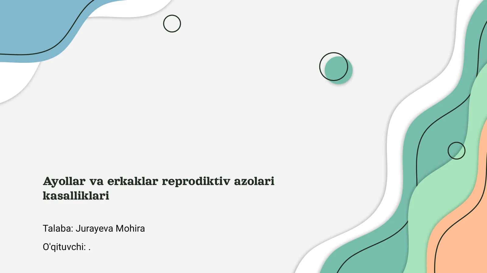 Ayollar va erkaklar reprodiktiv azolari kasalliklari
