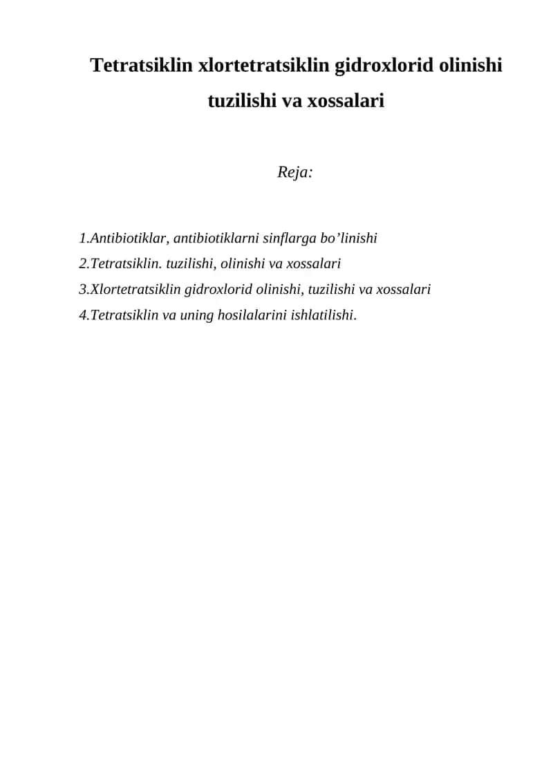 Tetratsiklin gidroxlorid