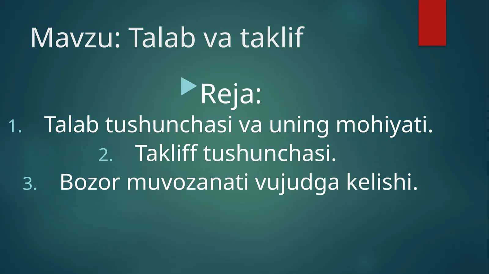 Talab va taklif