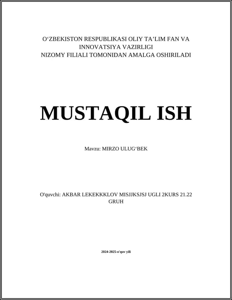 MIRZO ULUGʻBEK