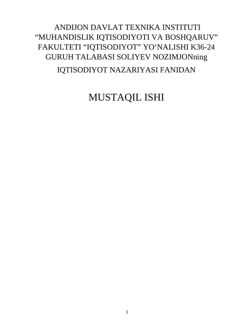 Ishsizlikni kelib chiqishi sabablari va namoyon bo’lish sharoitlari