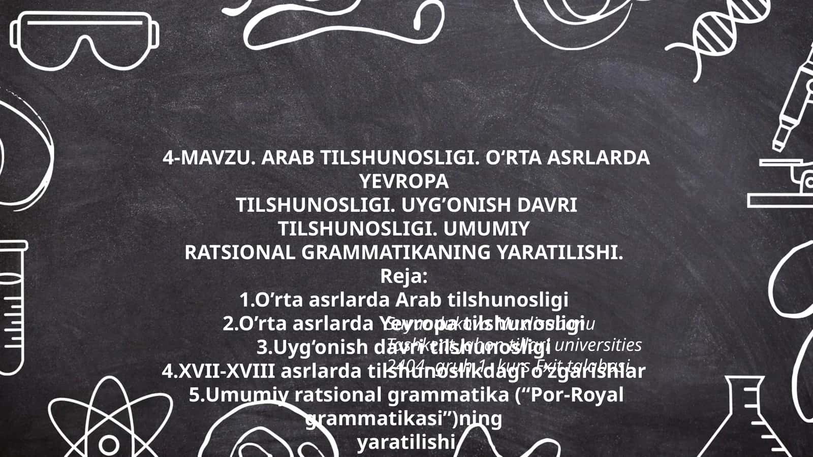 Arab Tilshunosligi va Yevropa Tilshunosligi