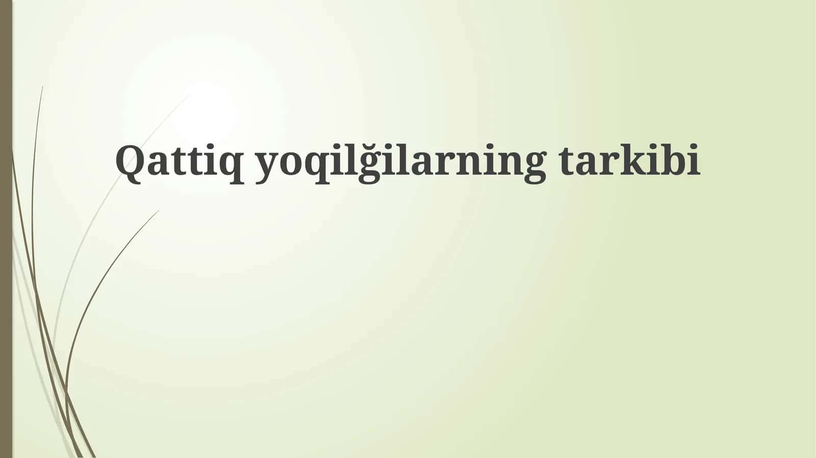 Qattiq yoqilg'i tarkibi