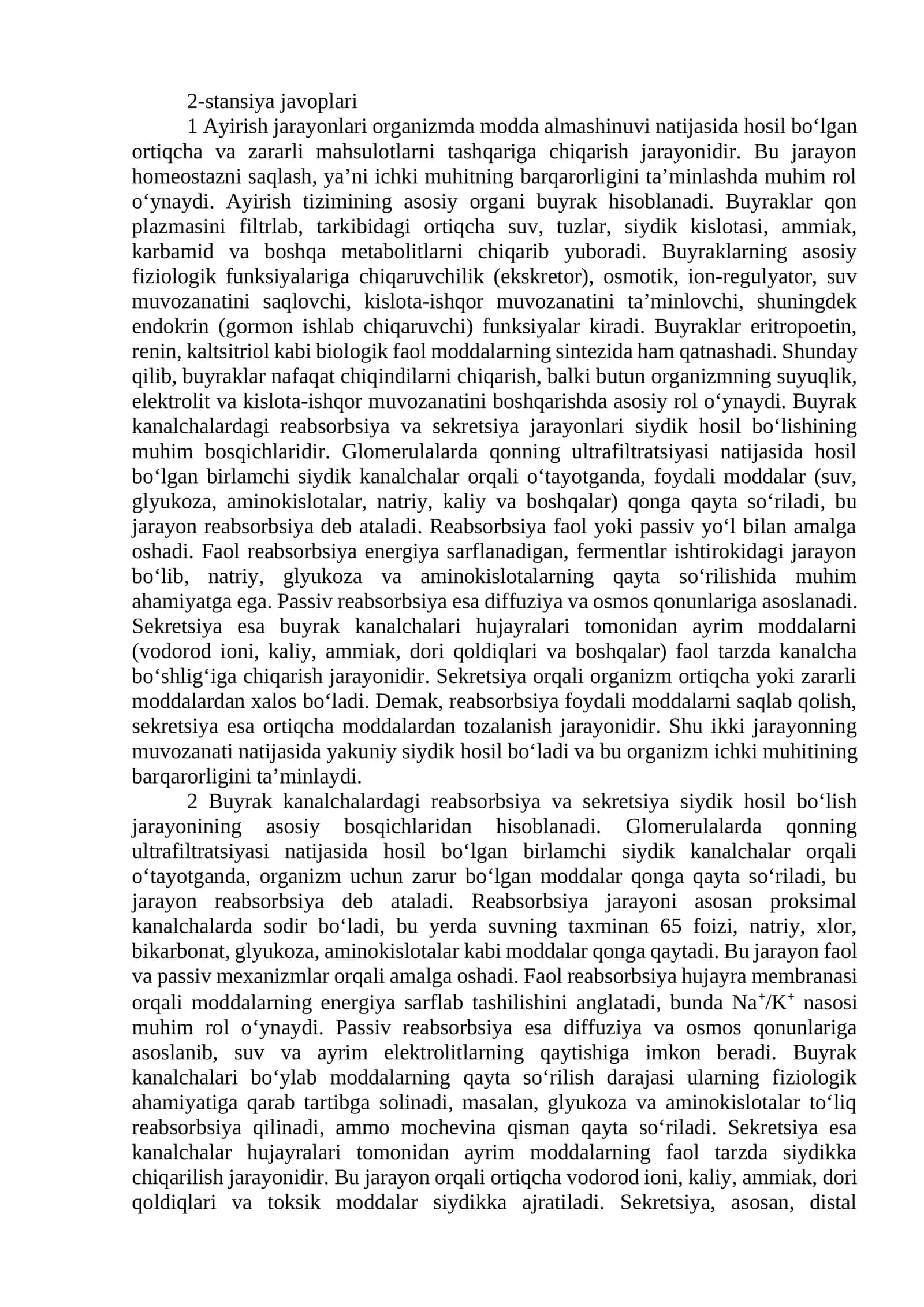 2-stansiya javoplari
