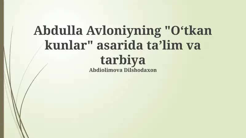Oʻtkan kunlar