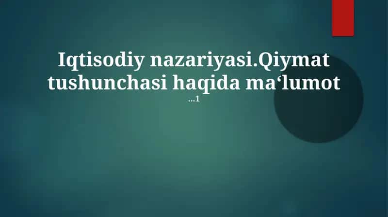 Iqtisodiy nazariyasi