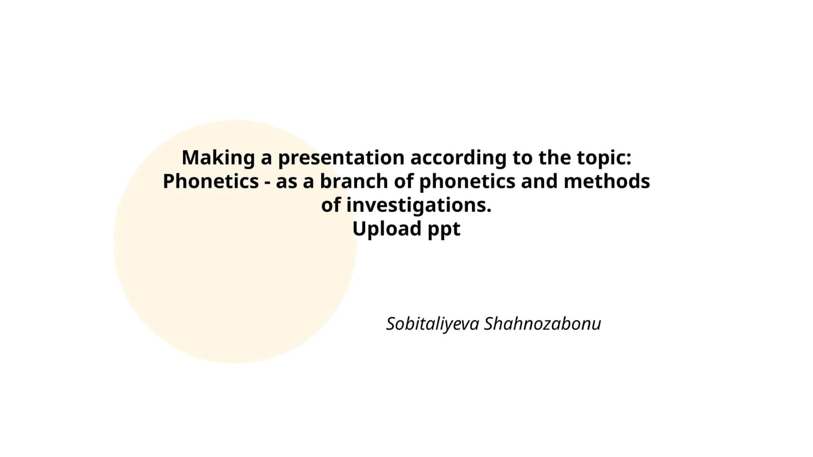Phonetics Presentation