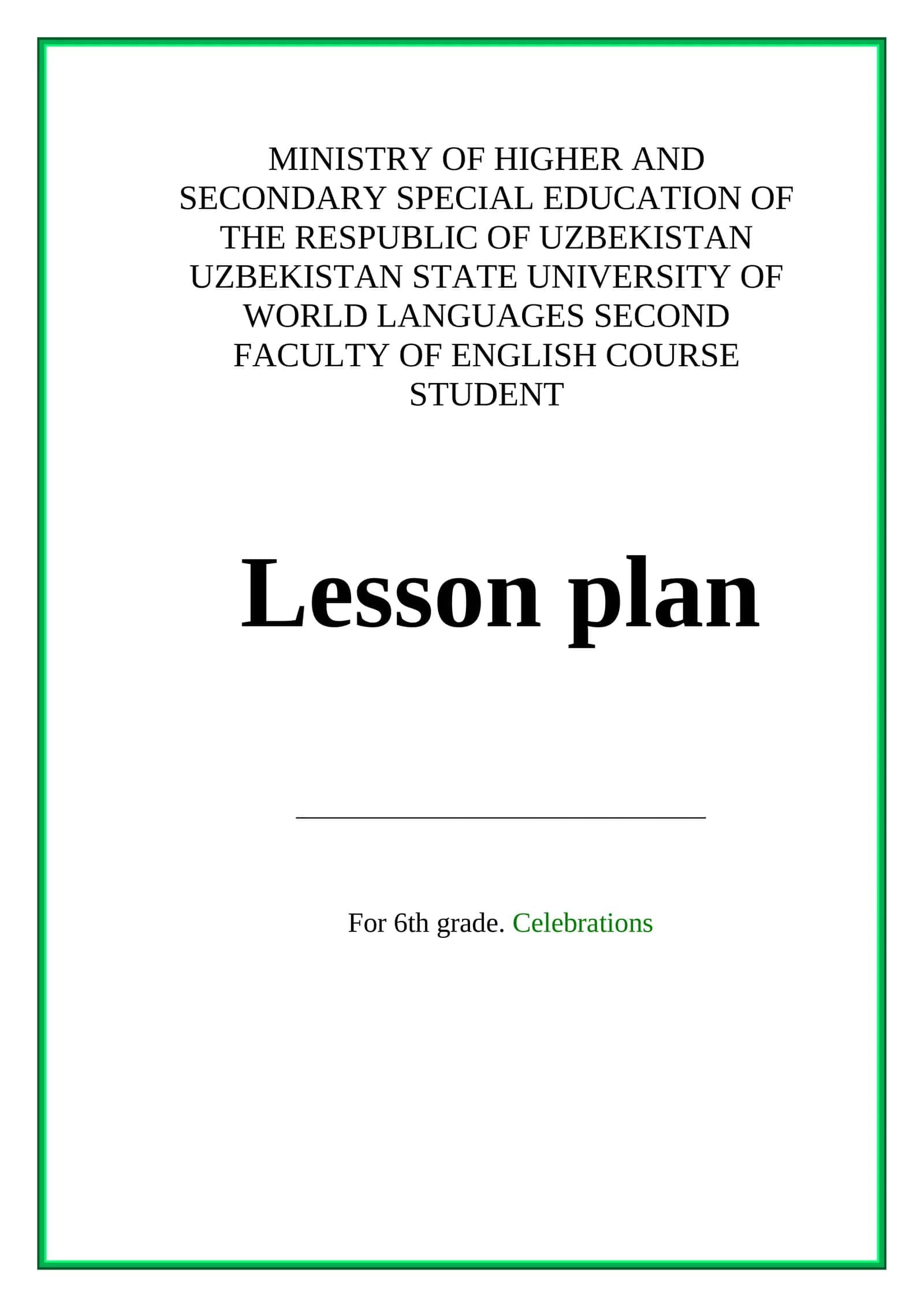 Lesson plan