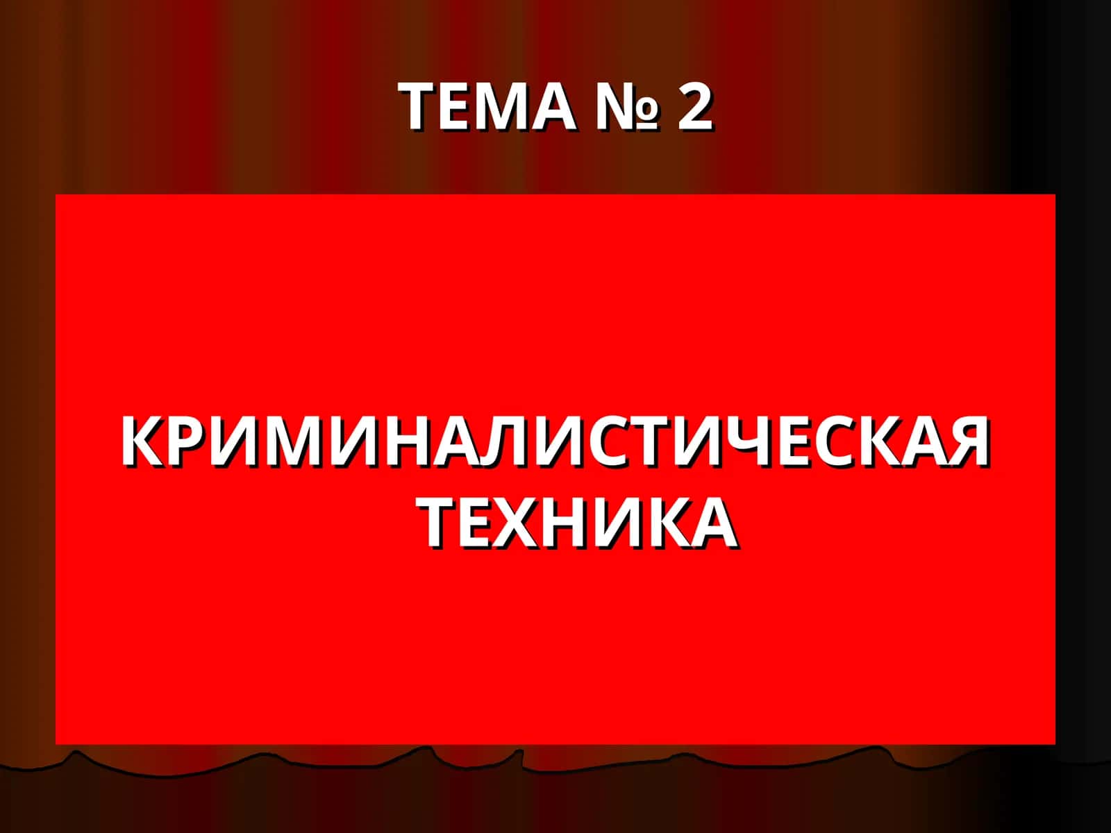 КРИМИНАЛИСТИЧЕСКАЯ ТЕХНИКА