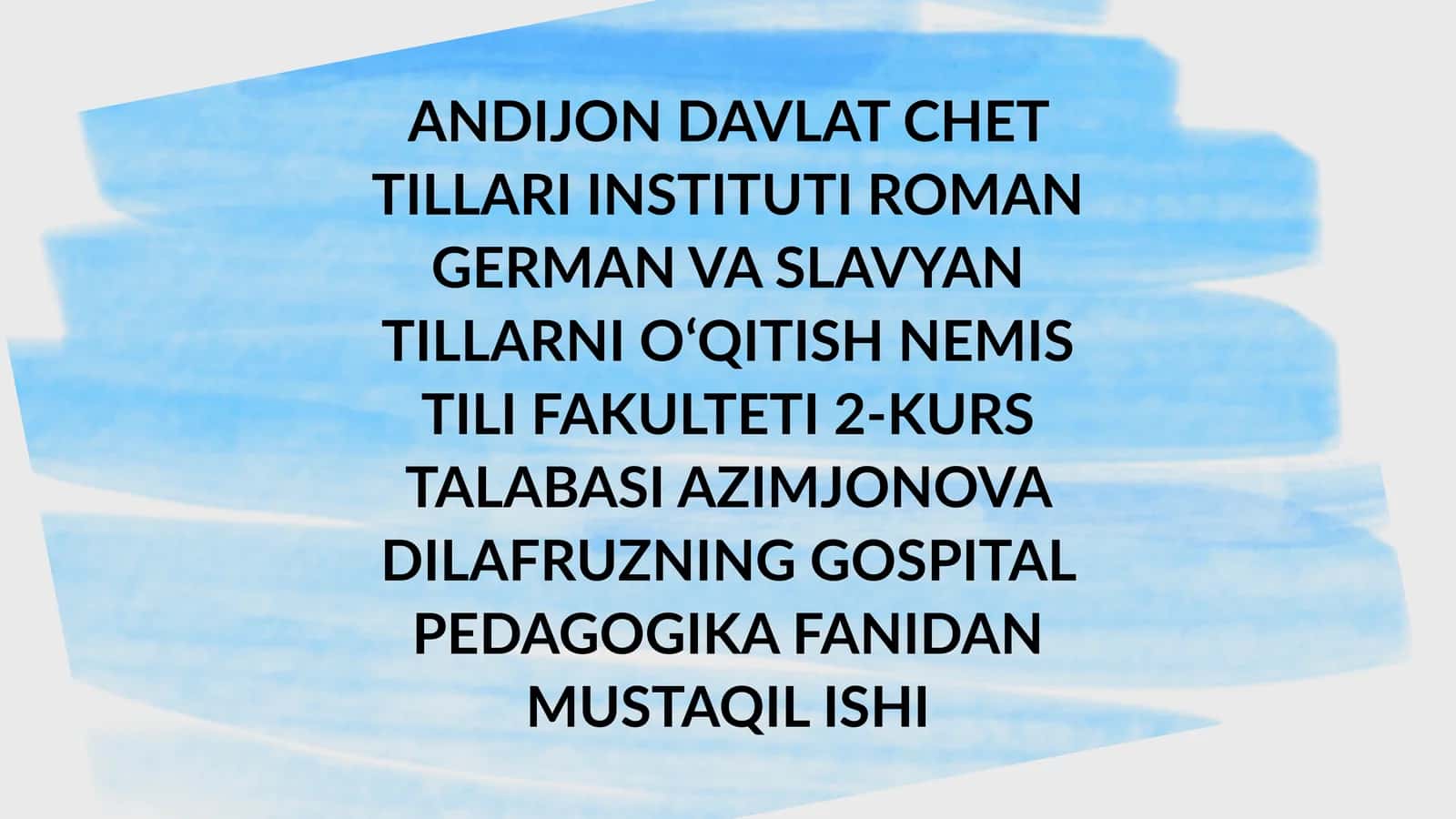 Gospital Pedagogika fanidan mustaqil ish