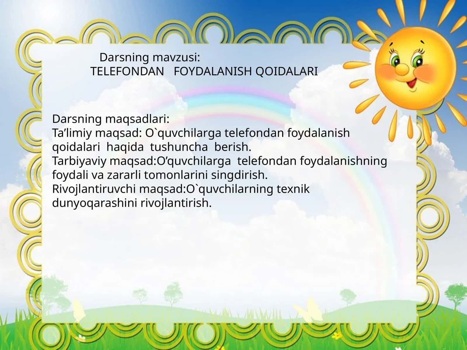 TELEFONDAN FOYDALANISH QOIDALARI