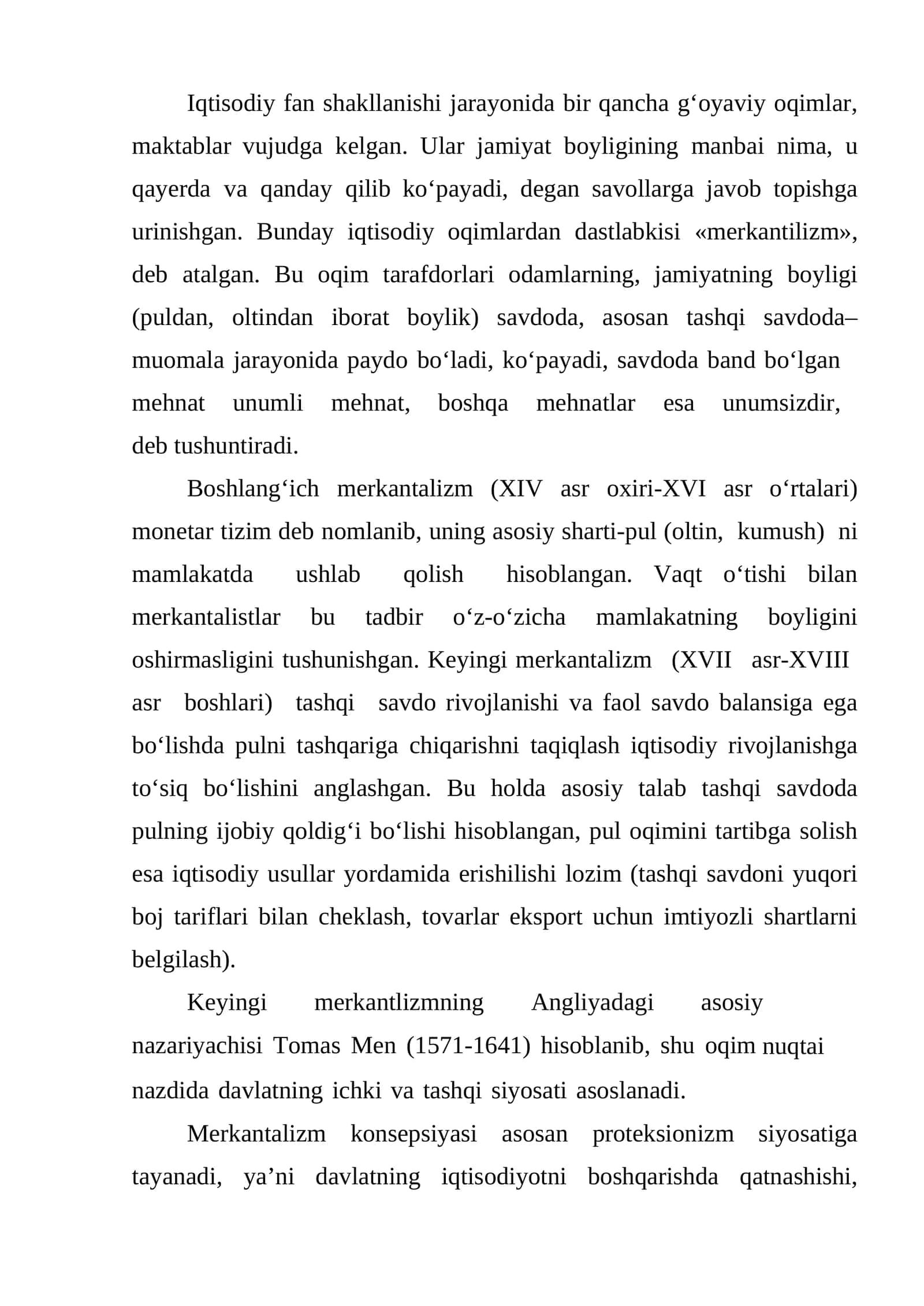 Iqtisodiyot nazariyasi faniga kirish