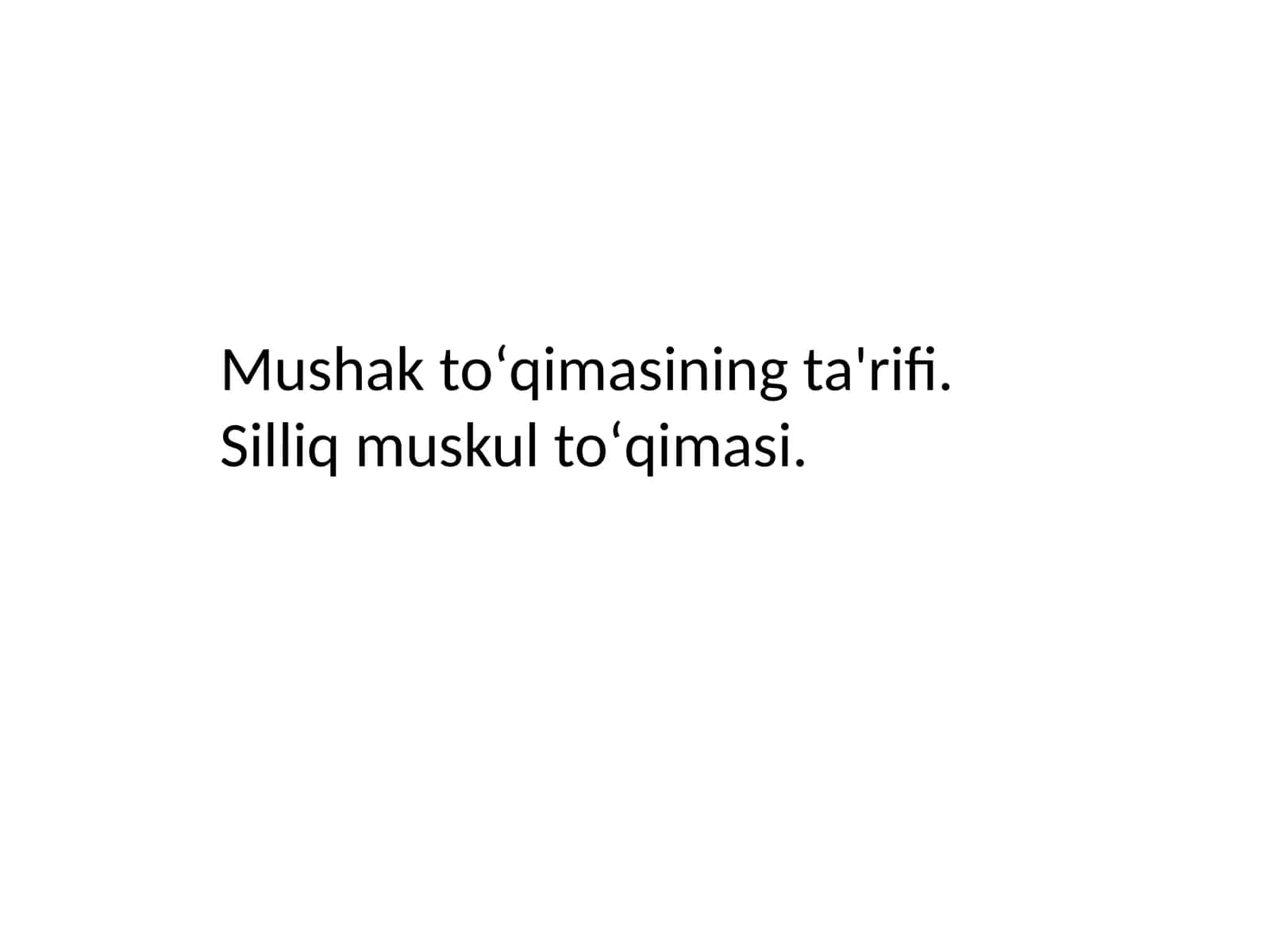 Mushaktoʻqimasining ta'rifi