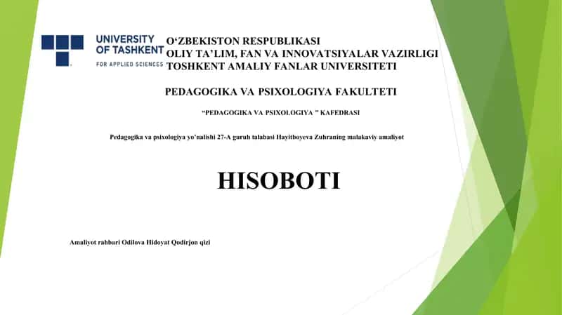 amaliyot xisoboti
