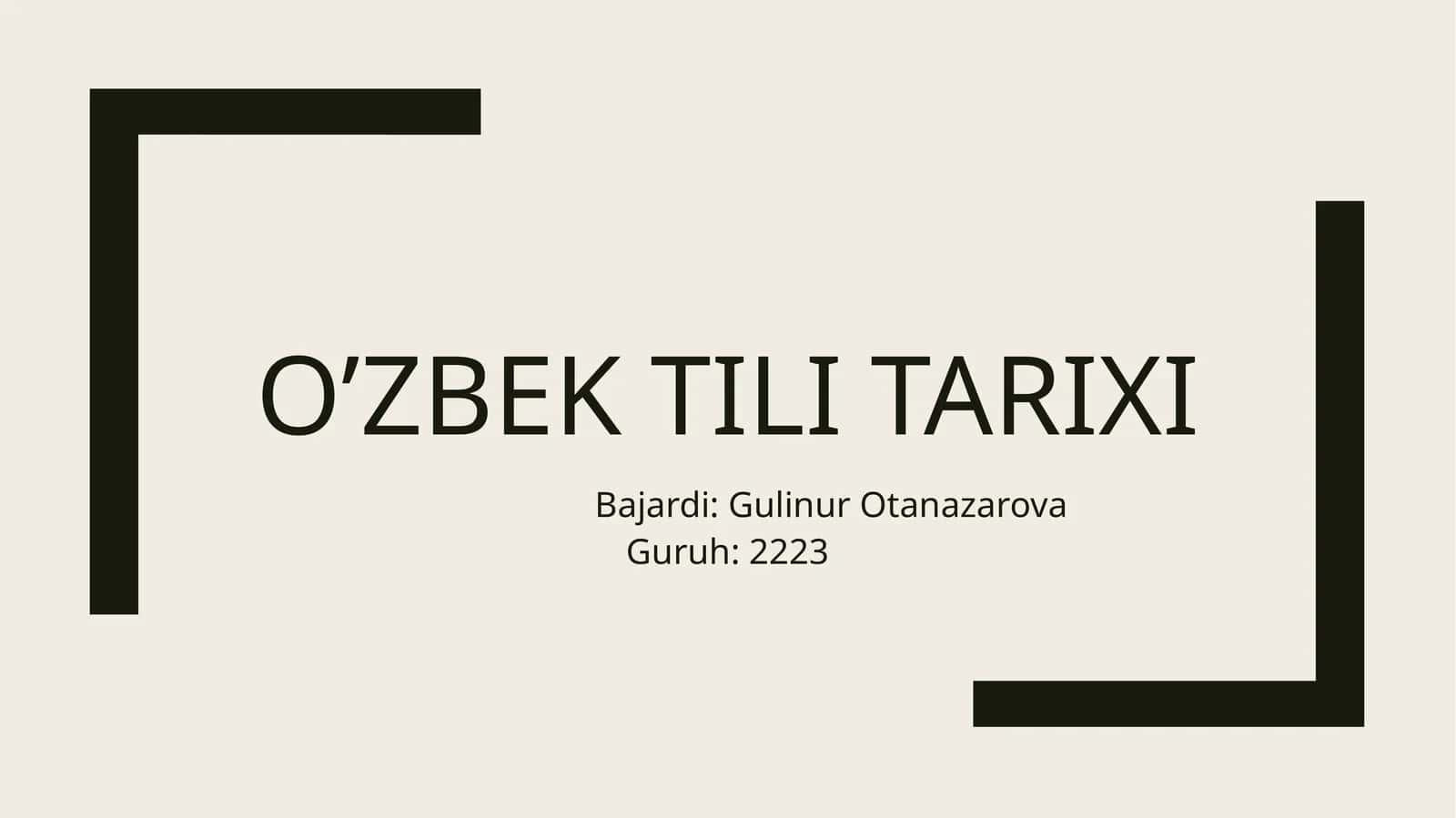 O’zbek tili tarixi