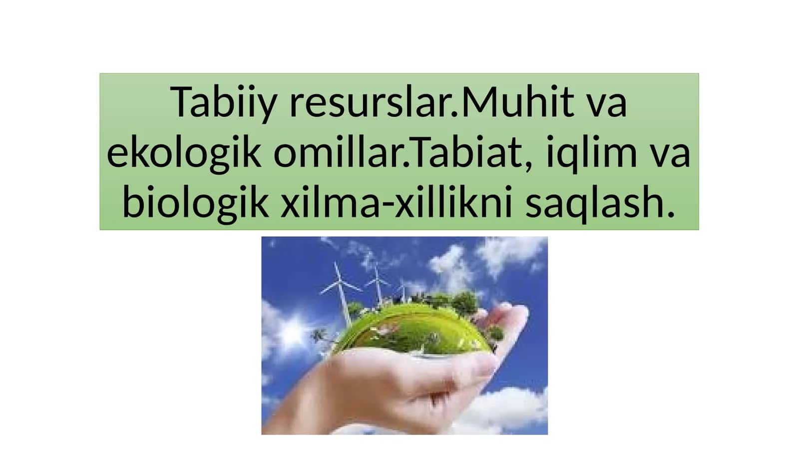 Tabiiy resurslar