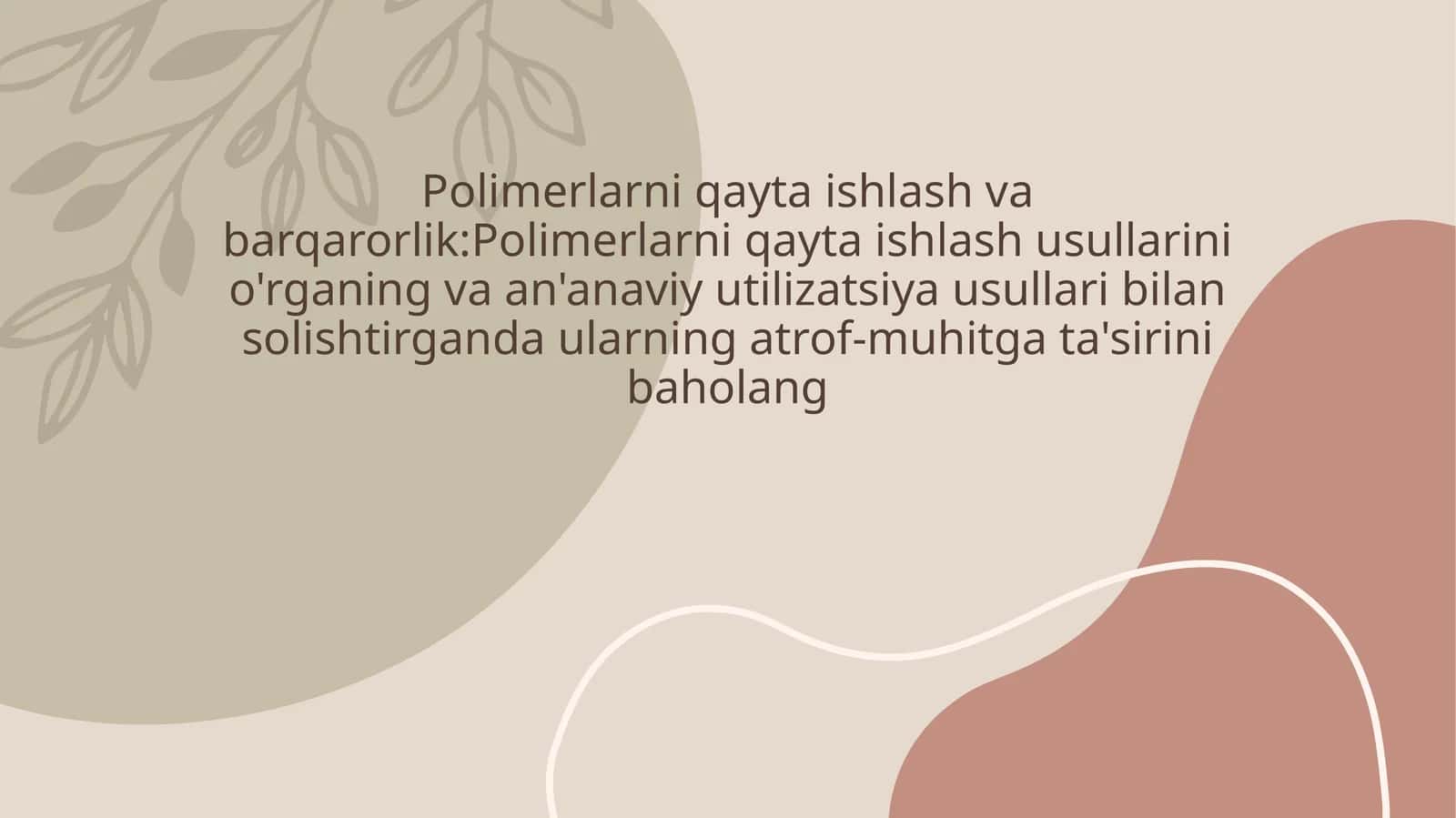 Polimerlarni qayta ishlash va barqarorlik