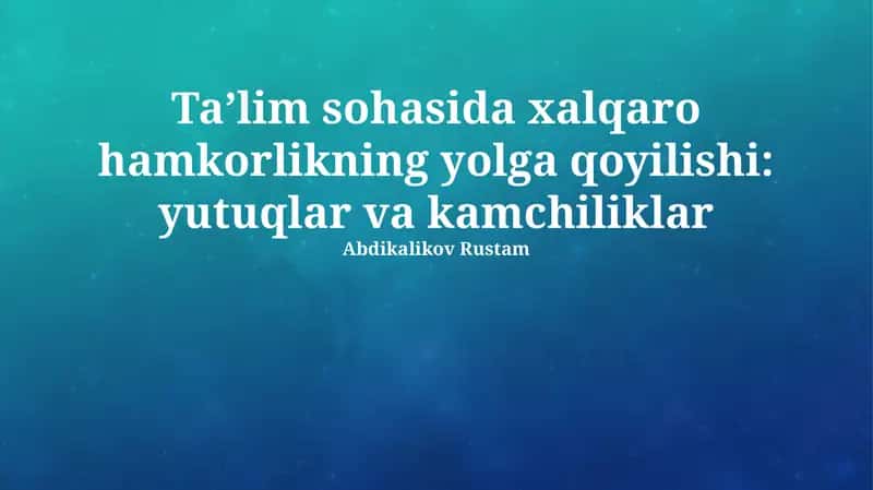 Xalqaro Taʼlim Hamkorligi
