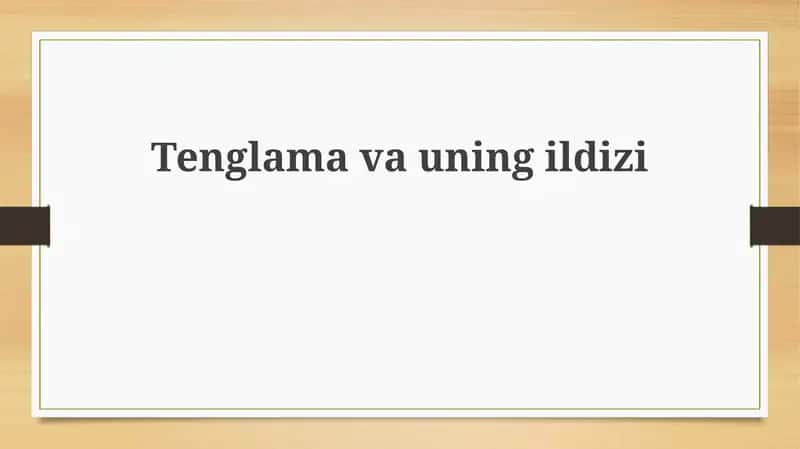 Tenglamavauningildizi