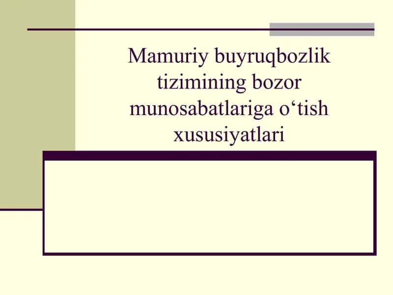 Bozor iqtisodiyotining asosiy tamoyillari