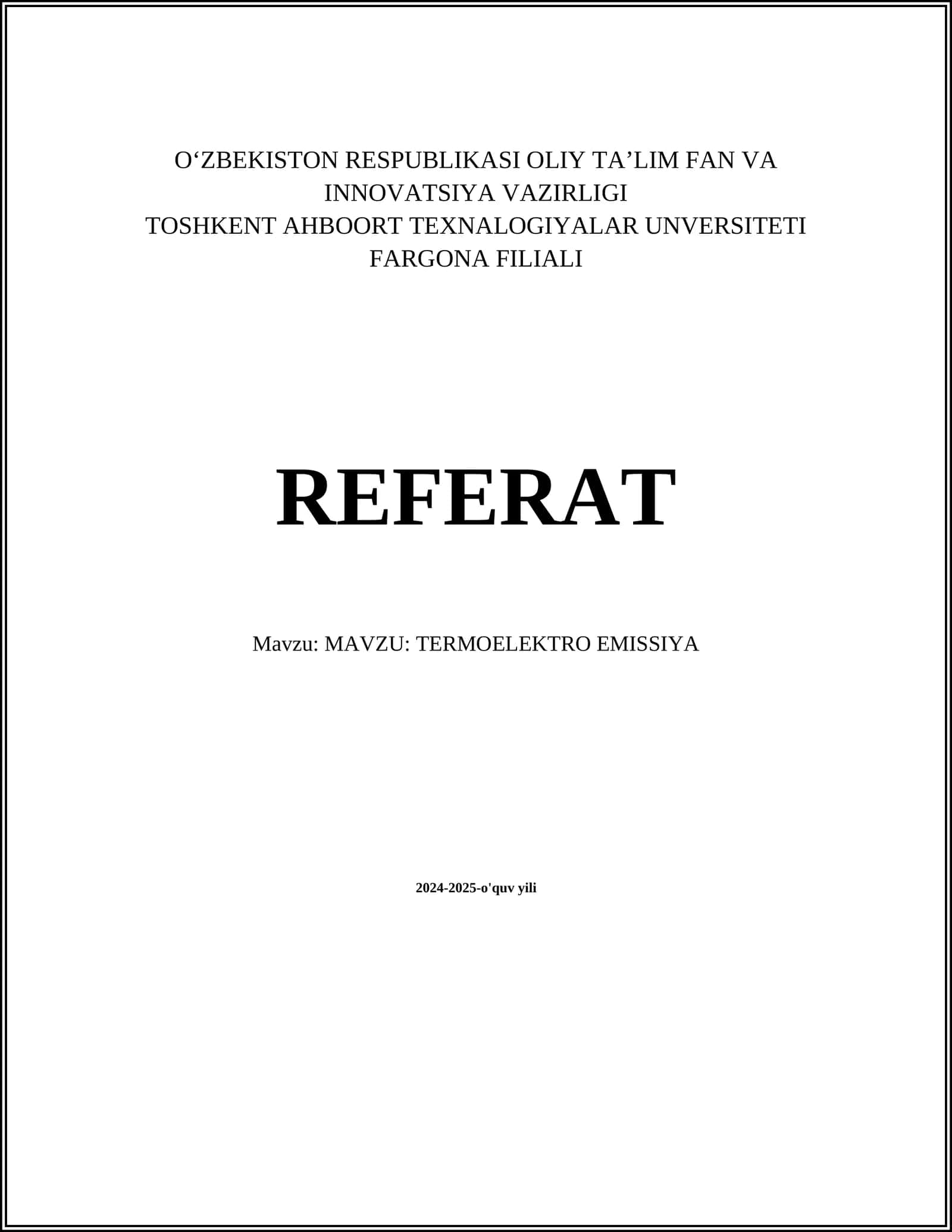 TERMOELEKTRO EMISSIYA