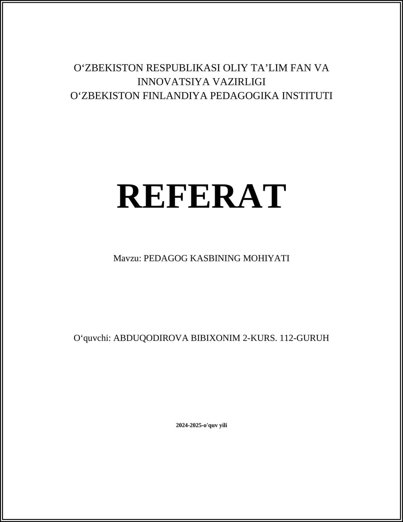 PEDAGOG KASBINING MOHIYATI