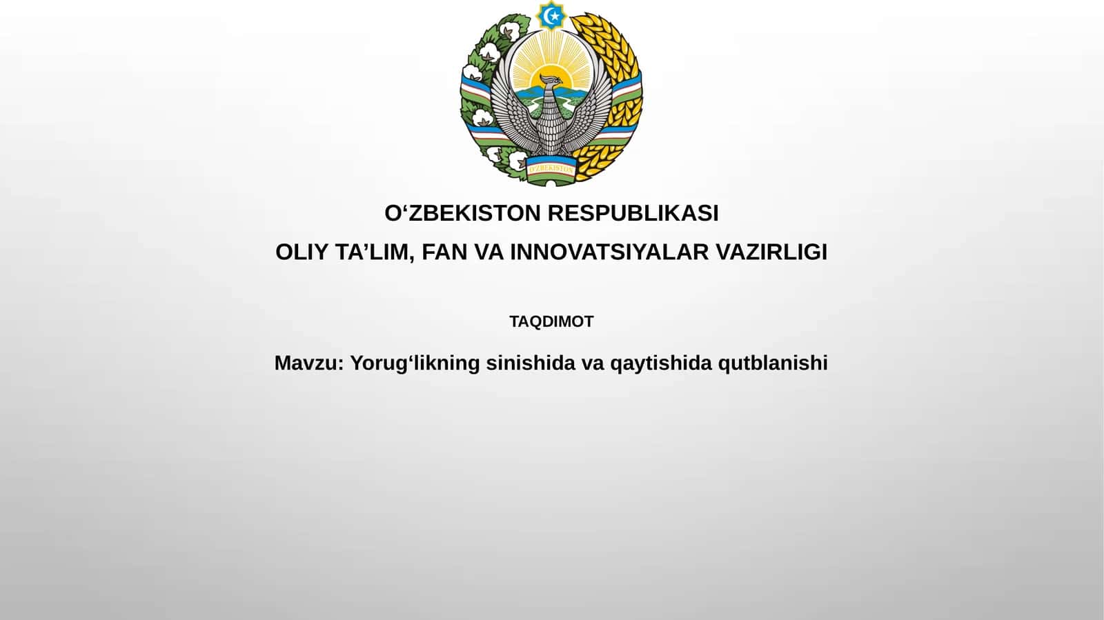 Yorug‘likningsinishidavaqaytishidaqutblanishi