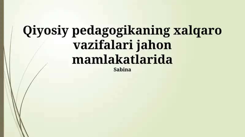 Taqqoslash pedagogikasi