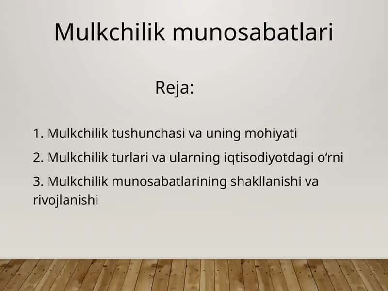 Mulkchilik munosabatlari