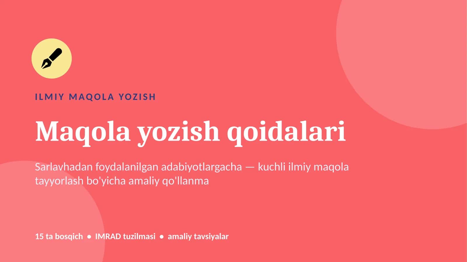 Ilmiy Maqola Yozish
