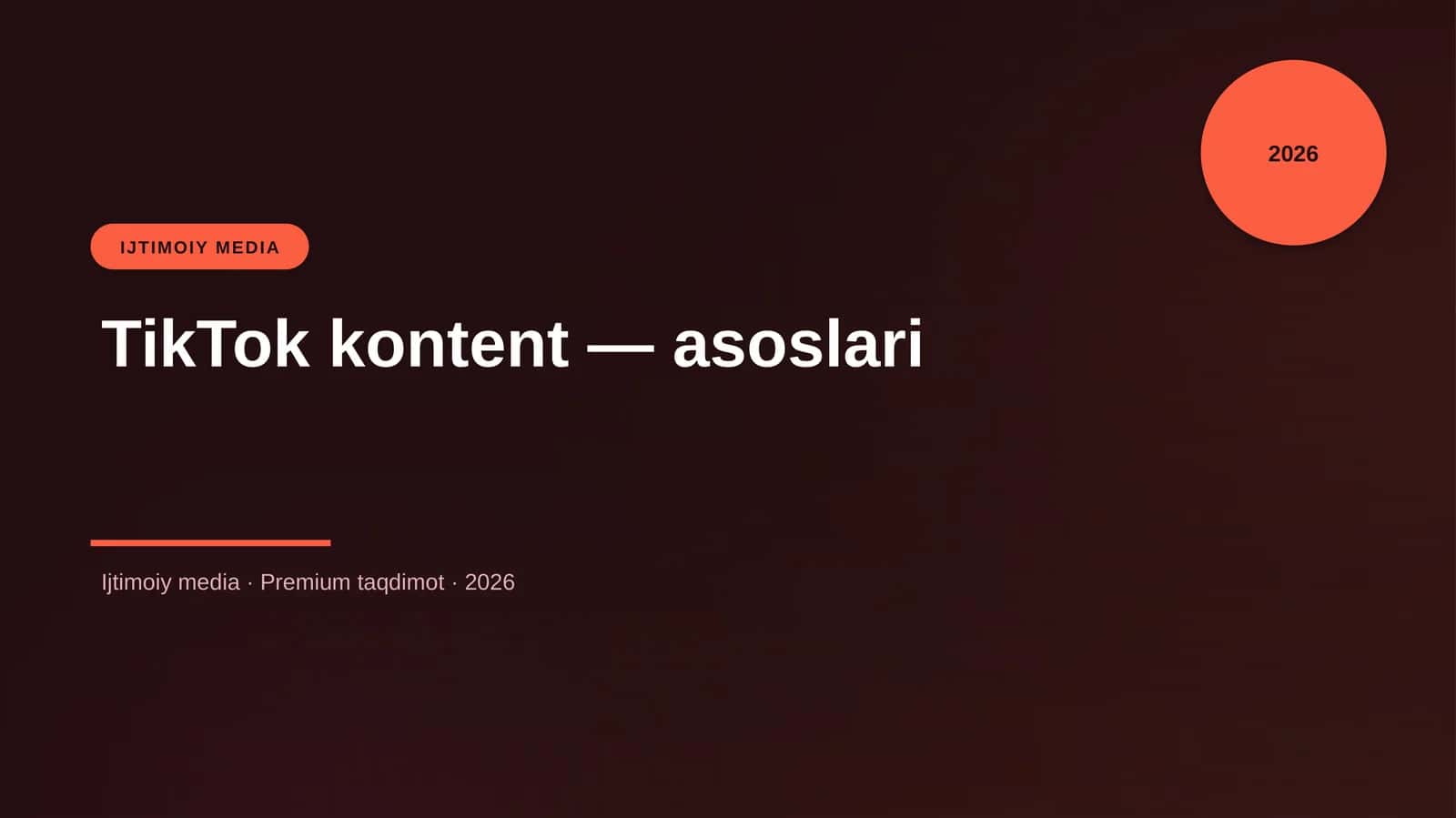 TikTok kontent — asoslari