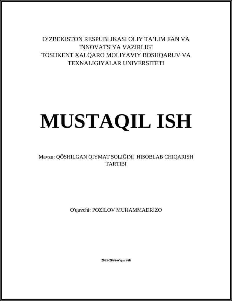 Qoʻshilgan Qiymat Soligʻi