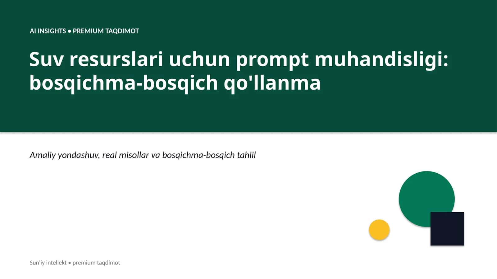 Sun'iy intellekt • premium taqdimot