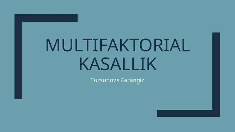 Multifaktorialkasallik