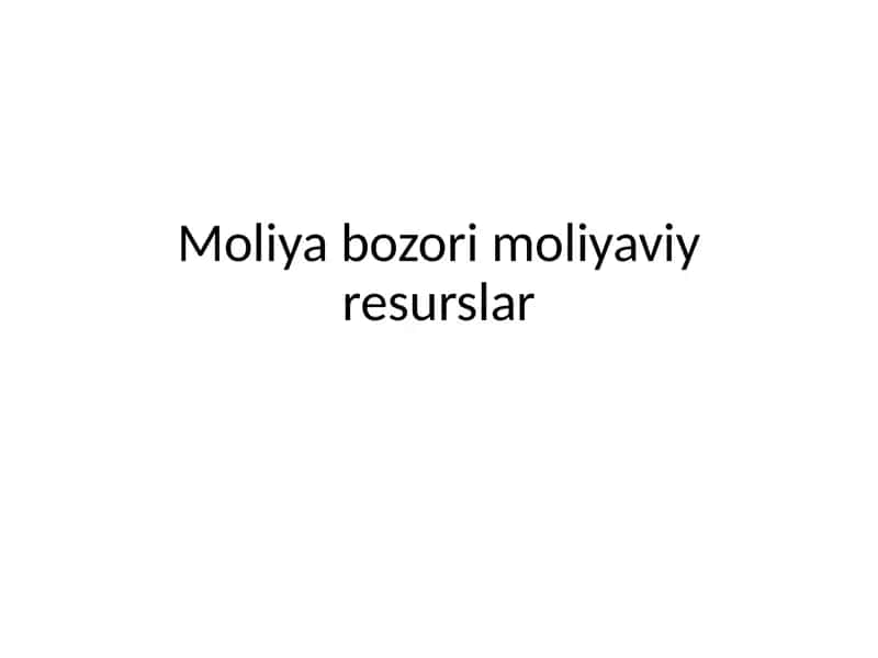 Moliya bozori