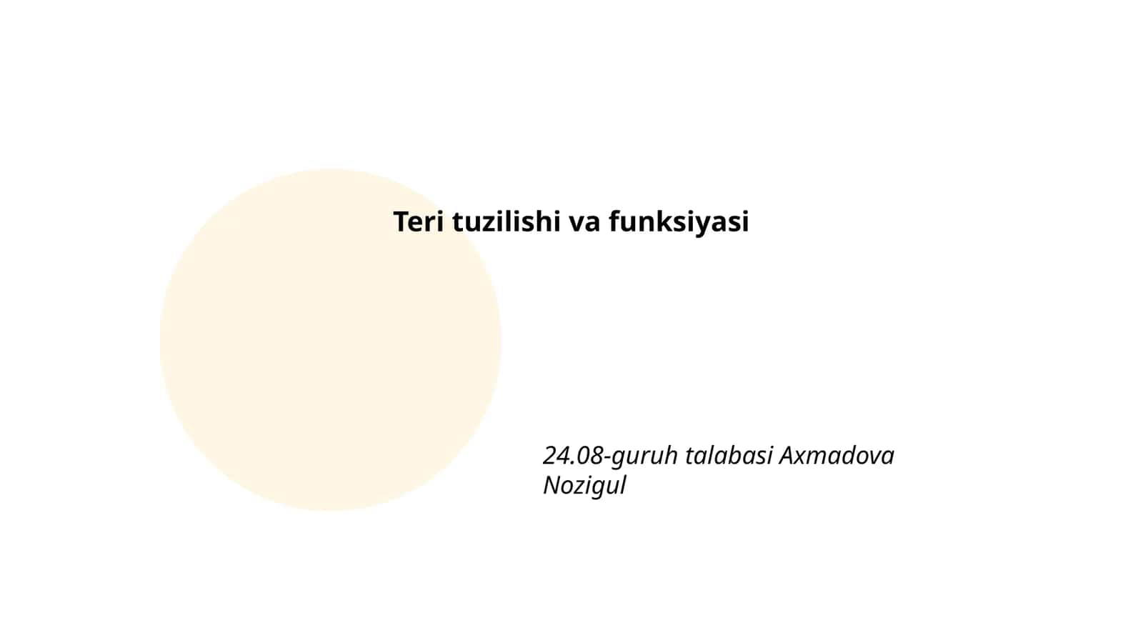 Teri tuzilishi va funksiyasi