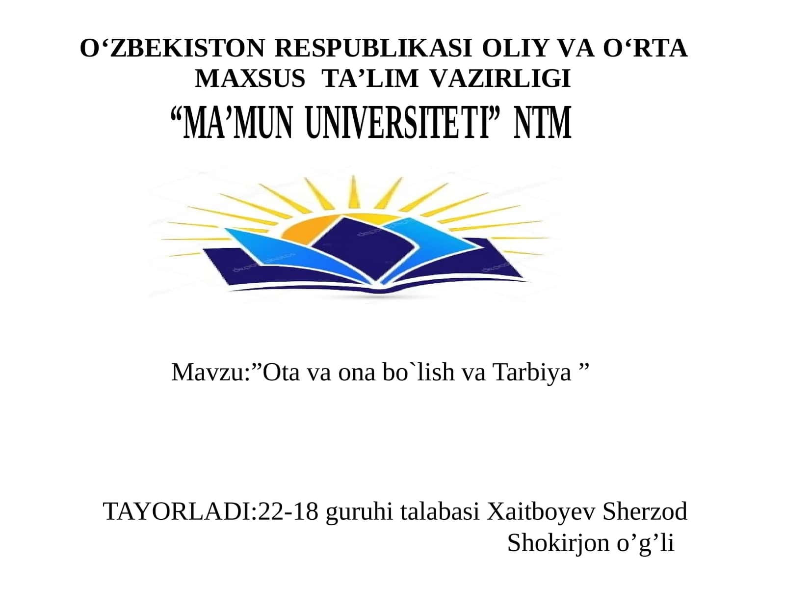 Otavaonabo`lishvaTarbiya