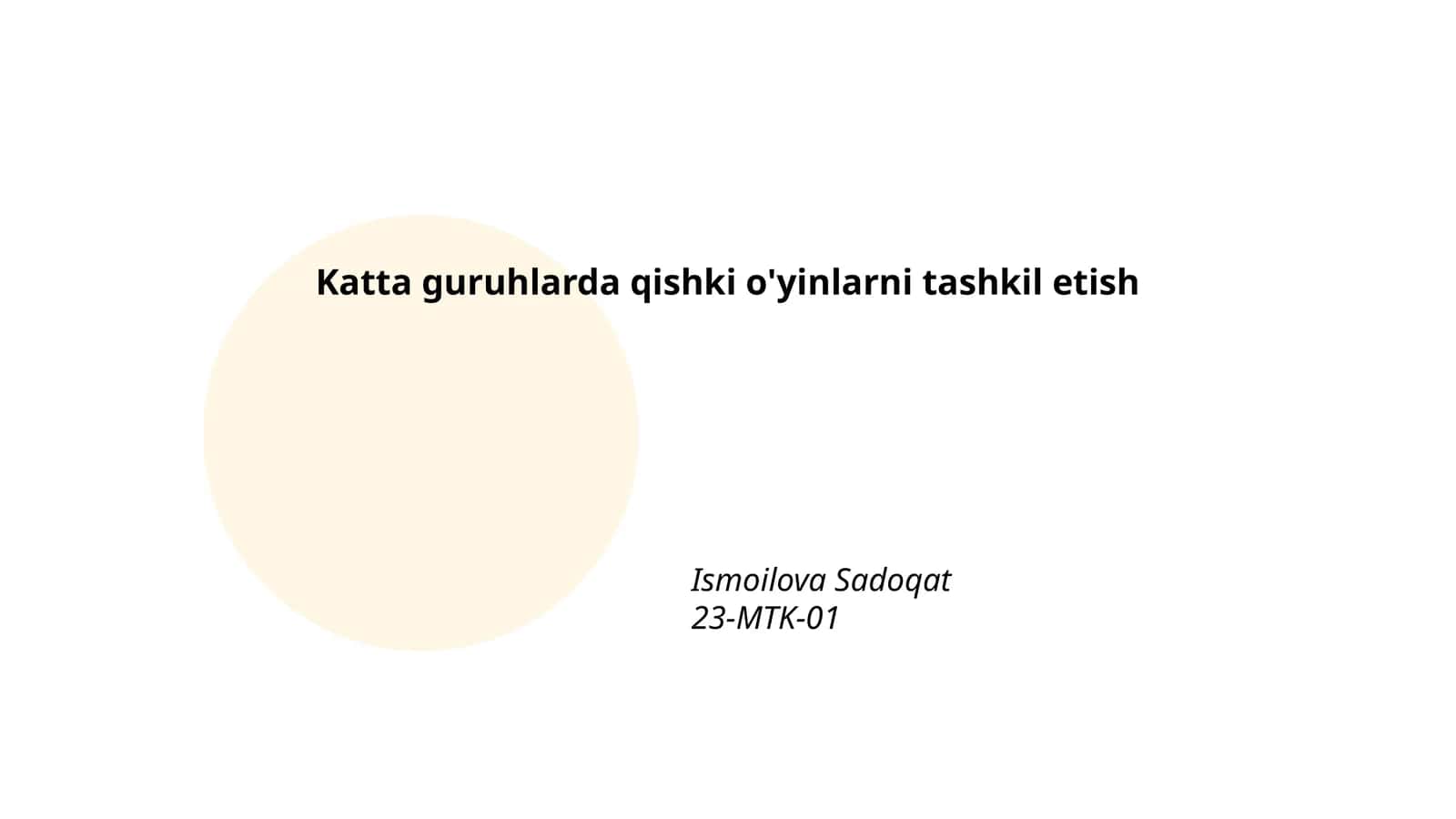 Katta guruhlarda qishki o'yinlarni tashkil etish
