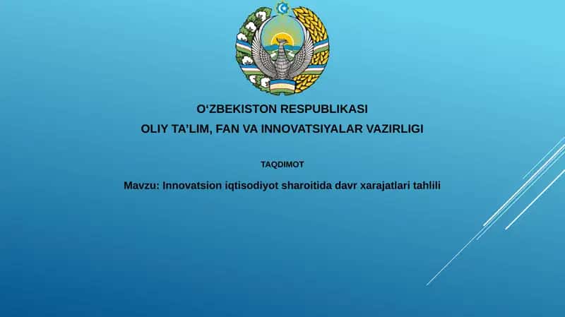 Innovatsioniqtisodiyotsharoitidadavrxarajatlaritahlili