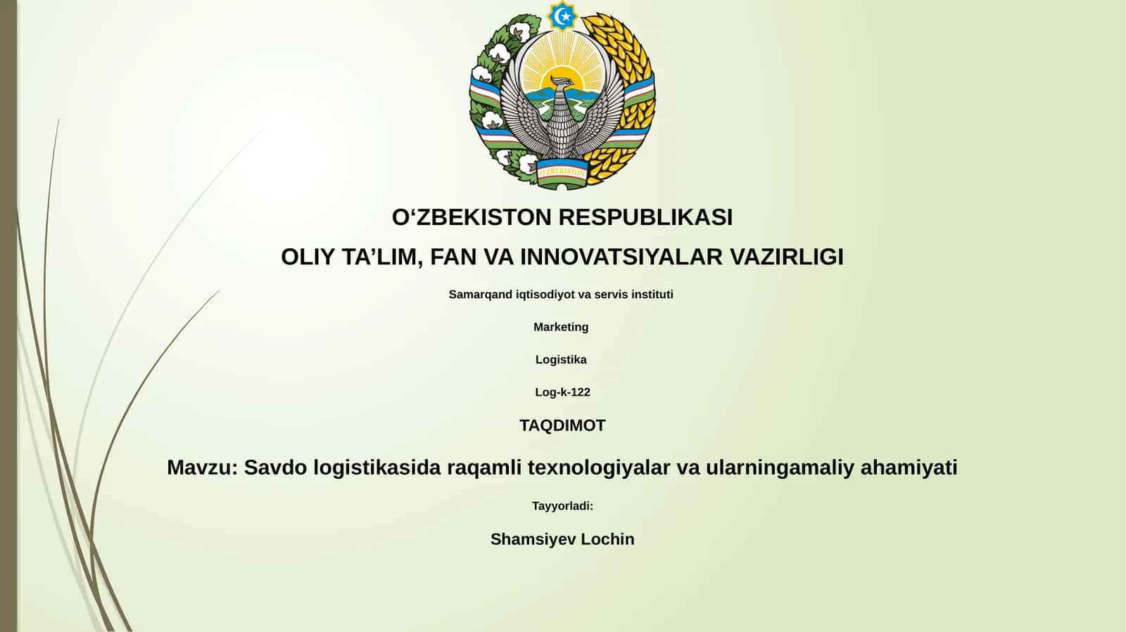 Savdo logistikasida raqamli texnologiyalar va ularning amaliy ahamiyati