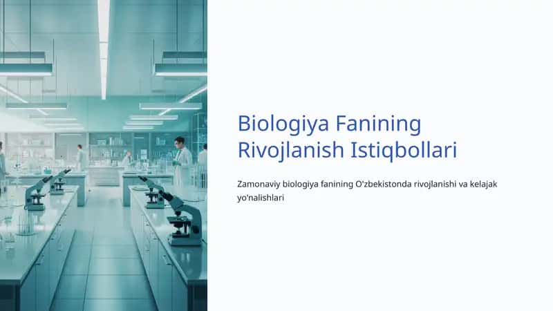 Biologiya Fanining Rivojlanish Istiqbollari