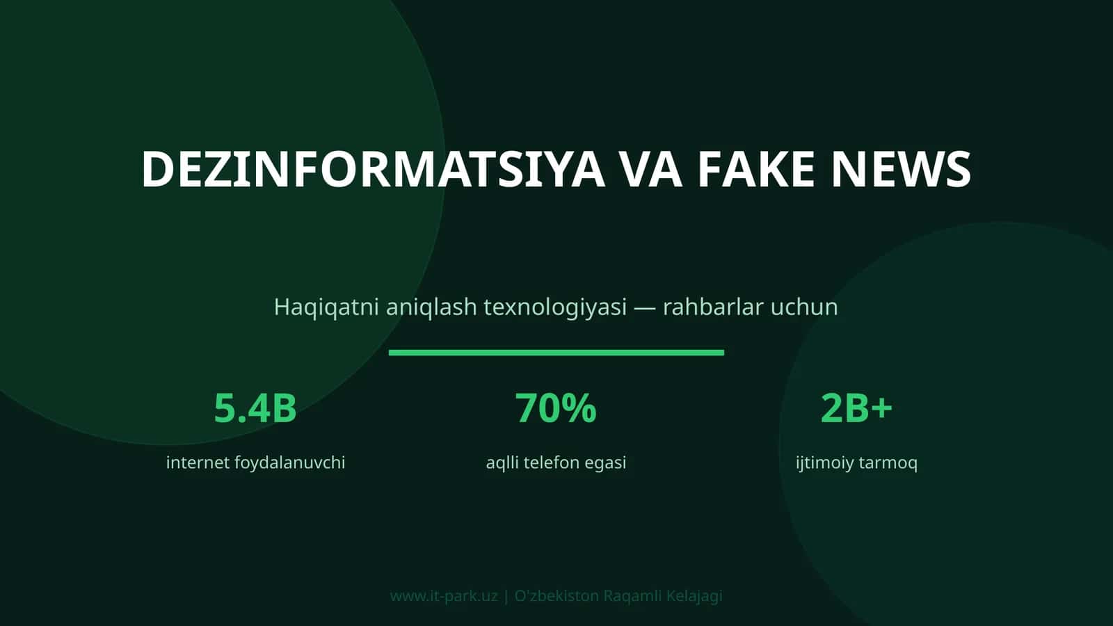 DEZINFORMATSIYA VA FAKE NEWS