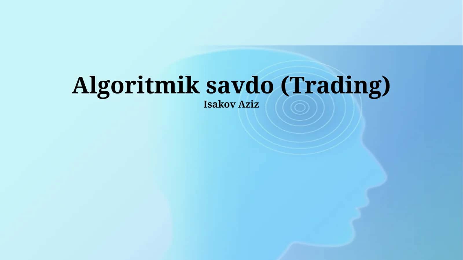 Algoritmik savdo (Trading)