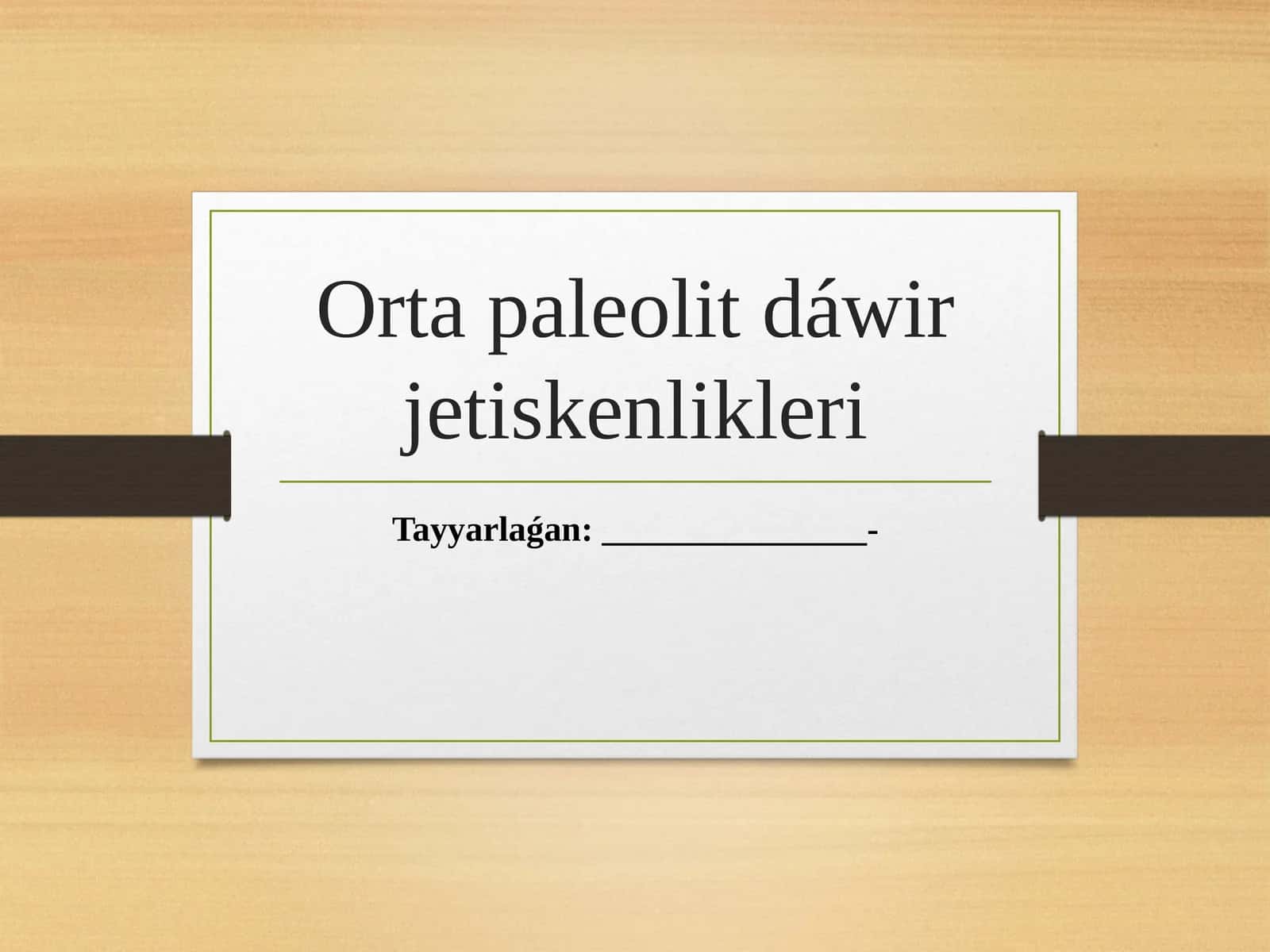 Orta paleolit dáwir jetiskenlikleri